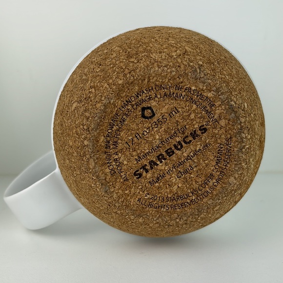 Starbucks 2013 Cork Base Ceramic Mug 12oz No Lid - Picture 5 of 6